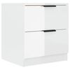 vidaXL Bedside Cabinet Set of 2 High gloss white Engineered wood Medium