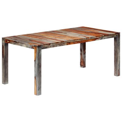 vidaXL Dining Table Gray 70.9"x35.4"x29.9" Solid Sheesham Wood