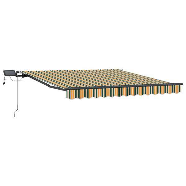 vidaXL Retractable Awning Green and yellow 137.80" x 98.43" fabric