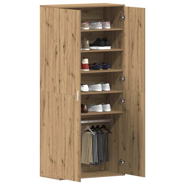 vidaXL Shoe Cabinet Artisan Oak 80 x 39 x 178 cm Engineered Wood