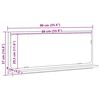vidaXL Mirror Shelf Old wood 35.43 x 4.13 x 14.57 in Engineered Wood