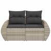 vidaXL Garden Sofa Light gray sofa with dark gray cushions