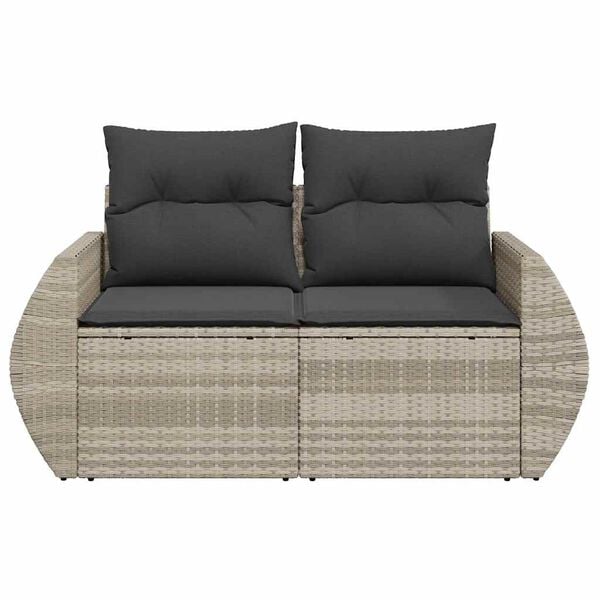 vidaXL Garden Sofa Light gray sofa with dark gray cushions