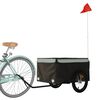 vidaXL Bike Trailer Black and Gray 99.2 lb Iron