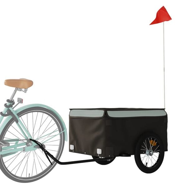 vidaXL Bike Trailer Black and Gray 99.2 lb Iron
