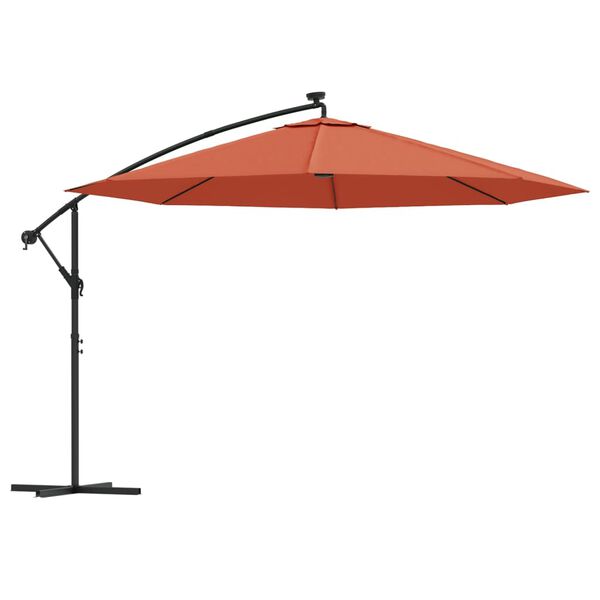vidaXL Cantilever Garden Parasol Terracotta Polyester Large Tiltable