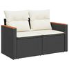 vidaXL Garden Sofa Set Black and Cream White