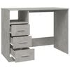 vidaXL Desk Concrete Grey Engineered Wood 40.2 in x 19.7 in x 29.9 in