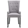 vidaXL Dining Chair Set of 2 Light Grey