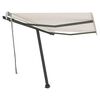 vidaXL Retractable Awning Cream Aluminum, Polyester with PU coating