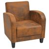 vidaXL Couch Brown Pinewood, Plywood, Foam, Suede upholstery Standard