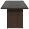 vidaXL Garden Table Brown PE Rattan 94.5 x 35.4 in
