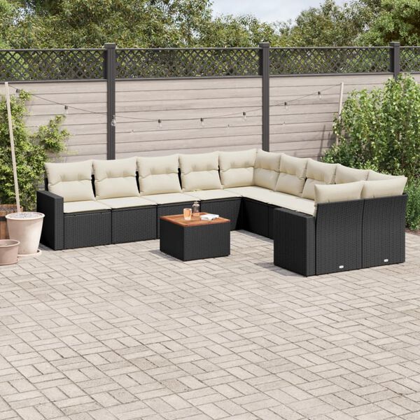 vidaXL Patio Sofa Set Black