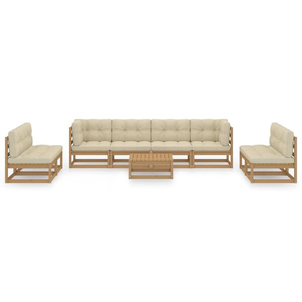 vidaXL Garden Lounge Set Honey brown Solid pine wood Medium Modular