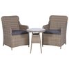 vidaXL Dining Set Brown and Dark Grey PE Rattan and Powder-Coated Steel
