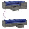 vidaXL Patio Lounge Set Gray Glass Standard Adjustable Feet