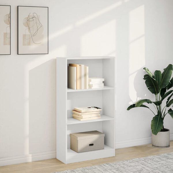 vidaXL Bookcase White Engineered Wood 23.6x9.4x42.9 in Bookcase