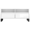vidaXL TV Cabinet High gloss white Engineered wood, iron Medium