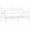vidaXL Daybed Frame with Headboard White 39.4" x 78.7" Steel