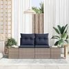 vidaXL Garden Sofa with Cushion 184 x 62 x 69 cm Poly Rattan