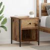 vidaXL Bedside Cabinet with Drawer Old Wood 15.75 x 16.54 x 19.69 in