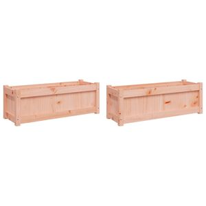 vidaXL Garden Planter Set of 2 Brown Solid Douglas wood Medium Durable