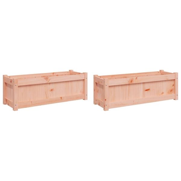 vidaXL Garden Planter Set of 2 Brown Solid Douglas wood Medium Durable