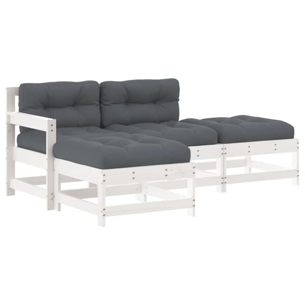 vidaXL Garden Lounge Set White, Anthracite