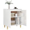 vidaXL Sideboard&Solid Wood Legs High Gloss White 23.6"x13.8"x27.6" Engineered Wood