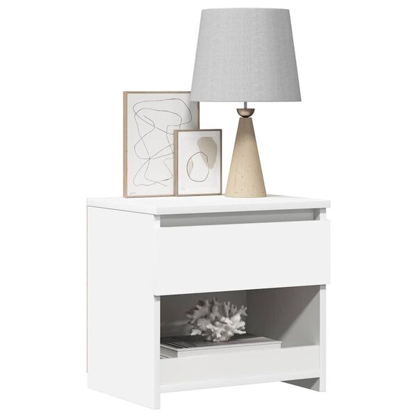 vidaXL Bedside Cabinet Set of 2 White Engineered wood 15.7x11.8x15.4 in