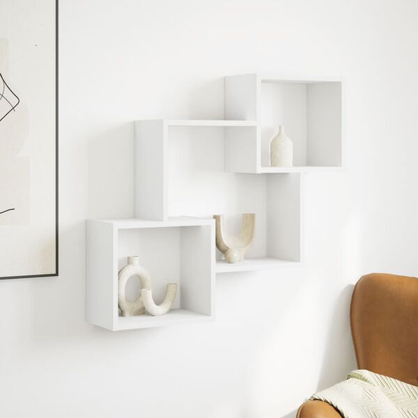 vidaXL Wall Cabinet White Engineered Wood Medium Wall Cabinet