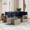 vidaXL 5 Piece Patio Sofa Set with Cushions Grey Poly Rattan (US only)