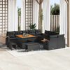 vidaXL Garden Sofa Set with Cushion 17 pcs Black Poly Rattan