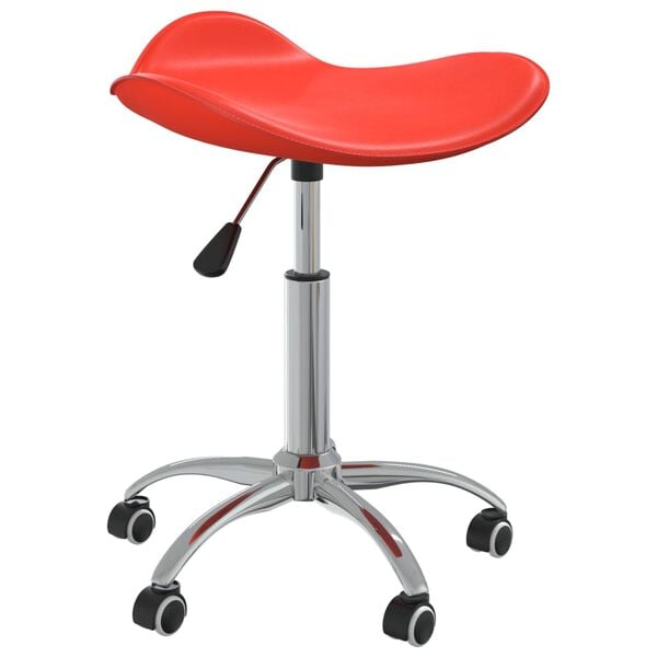vidaXL Dining Chair Red Faux leather, chromed steel Adjustable
