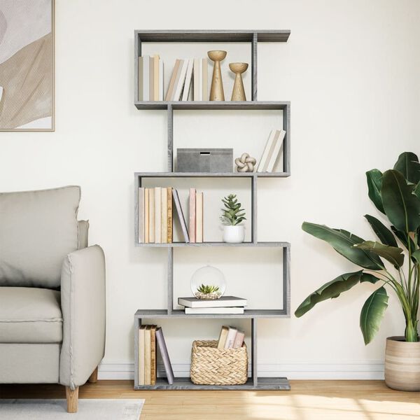 vidaXL Room Divider Bookcase Grey Sonoma Engineered Wood Large