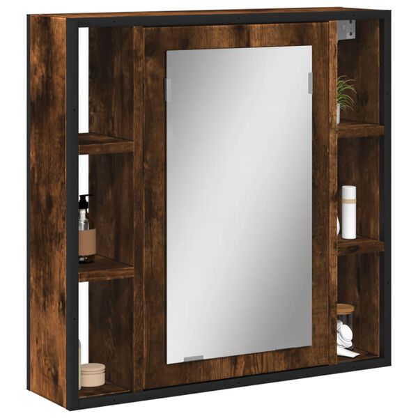 vidaXL Bathroom Mirror Cabinet Smoked oak