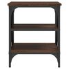 vidaXL Side Table Set of 2 Brown Oak Engineered Wood, Steel Standard