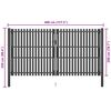 vidaXL Garden Fence Gate Steel 157.5x78.7" Anthracite