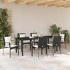 vidaXL Garden Dining Set with Cushion 7 pcs Black Poly Rattan