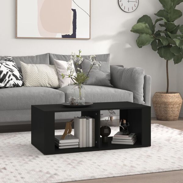 vidaXL Coffee Table Black Engineered wood Standard Coffee Table