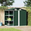 vidaXL Garden Shed Green Galvanized iron, plastic 80.7x51.2x72.0 in