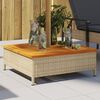 vidaXL Parasol Base Cover Beige and brown PE Rattan and Acacia Wood