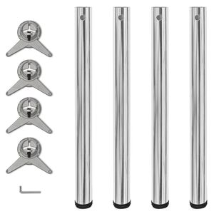 vidaXL Table Leg Set of 4 Chrome Iron, Die-cast Zinc