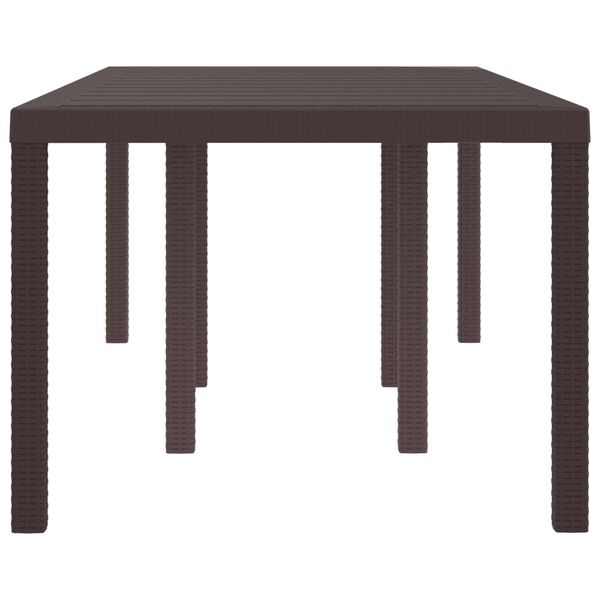 vidaXL Garden Dining Table Brown 78.74 x 39.37 x 28.74 in Poly Rattan