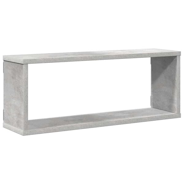 vidaXL Wall Shelf Set of 4 Concrete gray Engineered wood Medium
