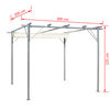 vidaXL Pergola with Retractable Roof Cream White Steel 9.8'x9.8'