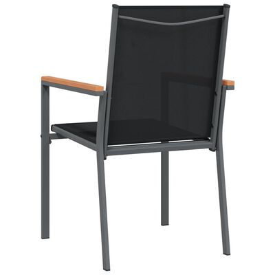 vidaXL Patio Chairs 2 pcs Black 21.7"x24.2"x35.4" Textilene and Steel