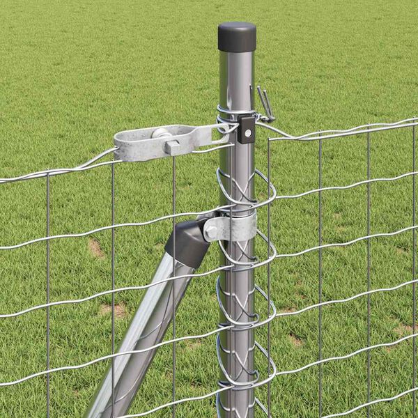 vidaXL Fence Post 13 pcs Silver Steel