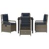 vidaXL Garden Dining Set 5 pcs Gray poly rattan