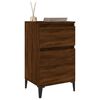 vidaXL Bedside Cabinet Set of 2 Brown Oak Engineered Wood, Metal Medium